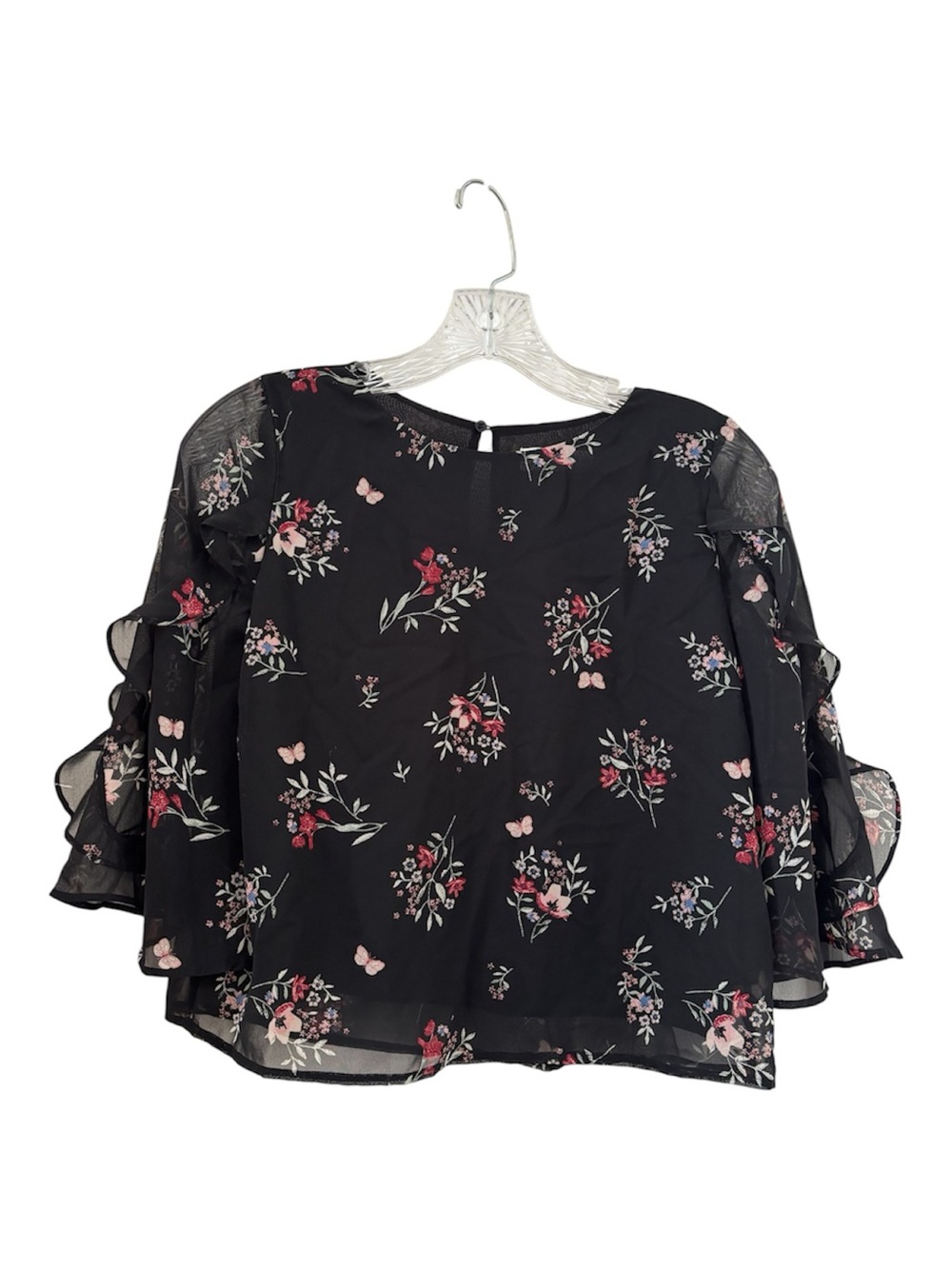 H & M Girl’s Floral Ruffle Sleeve Blouse sz 12